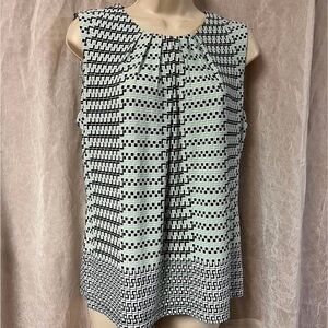 Calvin Klein Black Sleeveless Pleated Blouse